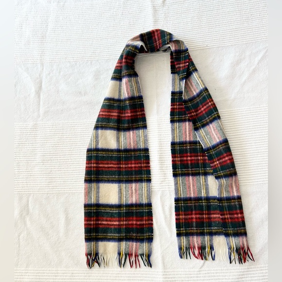 Johnstons of Elgin Cashmere / Wool Tartan Scarf Dress Stewart - Picture 8 of 10